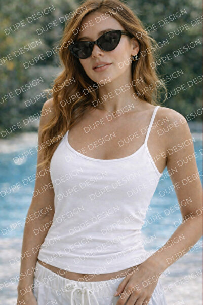 Dupe Design Women's Rope Strap Tank Top, Beige Body Tank Top