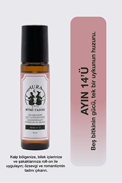 Aura Bitki Cadısı Gül & Ylang Ylang Özlü Aromaterapi Uçucu Yağ Karışımı Roll-...