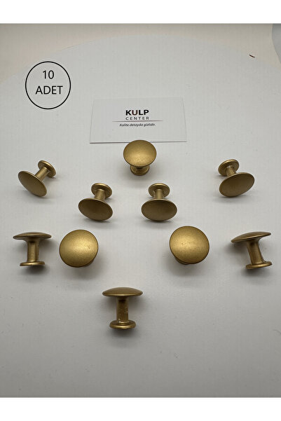 KULP CENTER 10 ADET Modern Mat Altın 1.Sınıf Düğme Mobilya Çekmece Kulpu Dola...