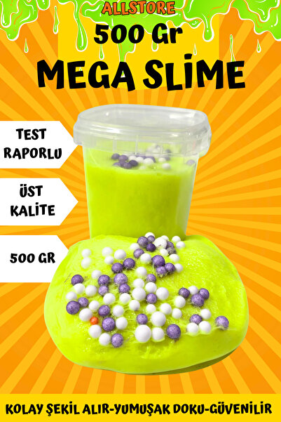 ALLStore MEGA SLİME 500 GR SARI JUMBO BOY TEST RAPORLU