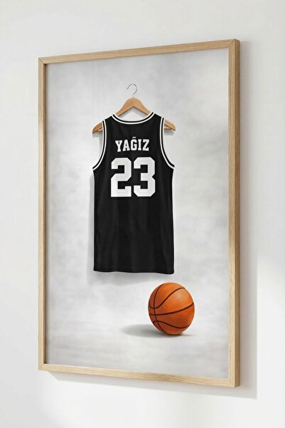 KİDEWO Kişiye Özel Basketbol Çocuk Odası Poster İsimli Forma Duvar Tablosu Sp...