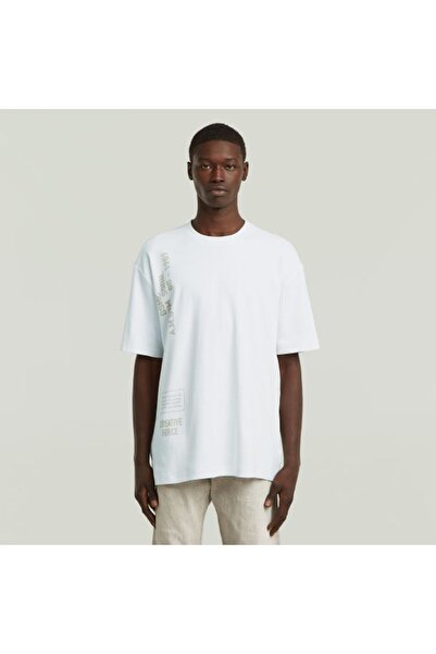 G-STAR RAW BEYAZ BASKILI ERKEK T-SHIRT