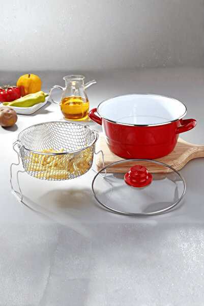 Bonera Academia Oală emailată 18 cm - Roșu