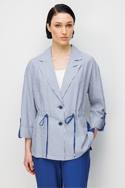 Moda İlgi Modailgi Mono Yaka Manşeti Apoletli Çizgili İkili Takım - 40095 Lac...