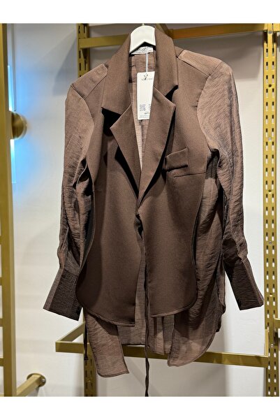 arvia Şık Tasarım Katmanlı Kadın Gömlek – Kahverengi