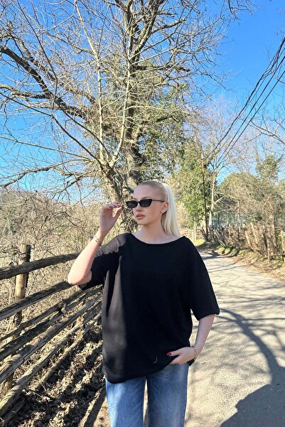 lizge giyim Sirti V Lace Detail Bluz