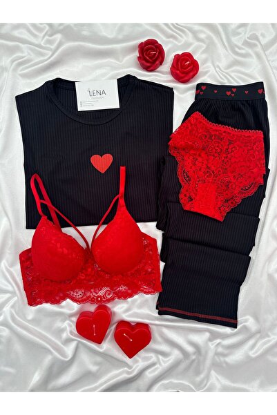 Lena Homewears Women's Underwear and Lingerie Suspender C Cropped Pajama Set