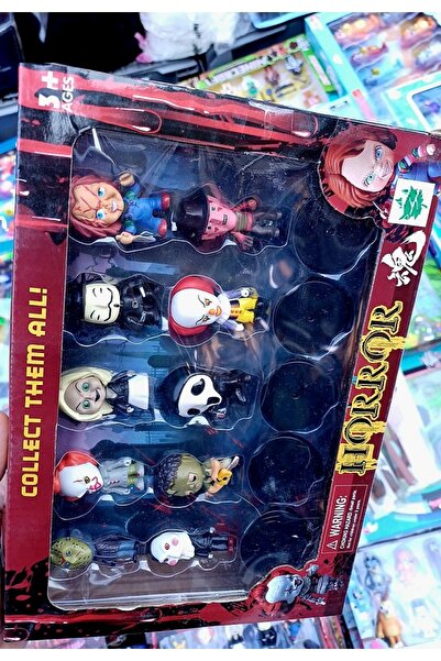 OYUNCAKSAHİLİ Korku Film Karakterleri Mini 10 Adet Oyuncak Figür Chucky Teste...