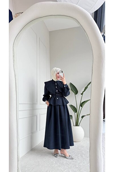 Mogi Butik Comfortable Cut Belt Detailed Hijab Women's Skirt Suit 3153 - Spec...