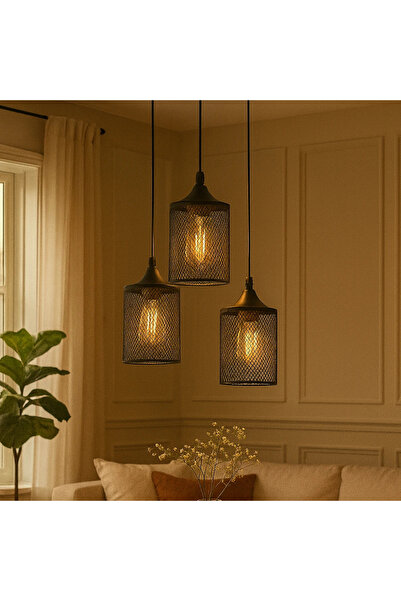 Grecia Modern triple black E27 pendant light | Ceiling lighting with a design...