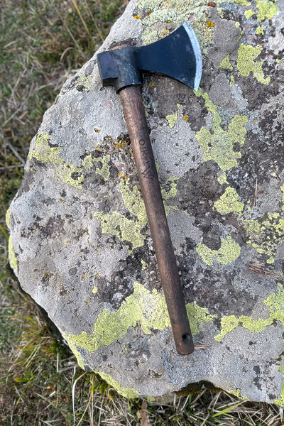 Tantobushcraft El Yapımı Tomahawk Kamp Baltası – ST60 Çelik, Deri Kılıflı, Çe...