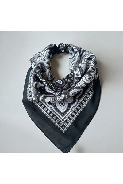 ALS Tasarım Dünyası Purple Color Patterned 100% Cotton Bandana