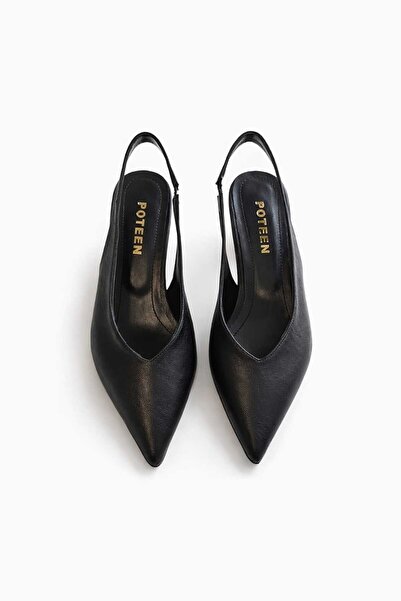 POTEEN حذاء ريكو نسائي مريح للاستخدام اليومي مفتوح من الخلف - أسود