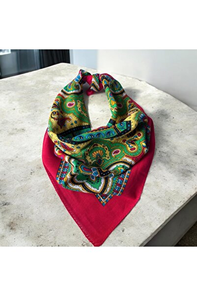 ALS Tasarım Dünyası Purple Color Patterned 100% Cotton Bandana