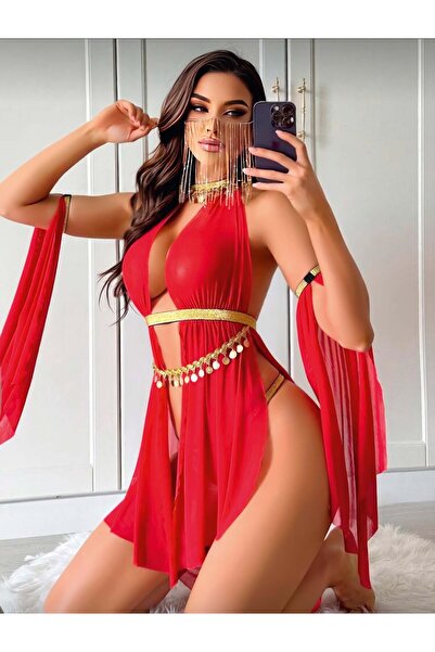 Ruselin Women's Red Dancer Dress Fancy Costume
