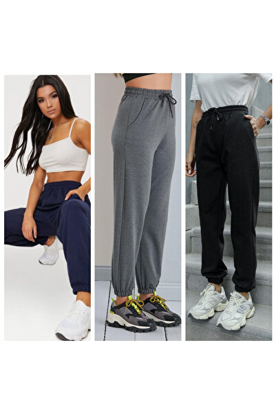 GOLSREY بنطلون رياضي نسائي مريح مكون من 3 قطع (نسيج معاد تدويره)