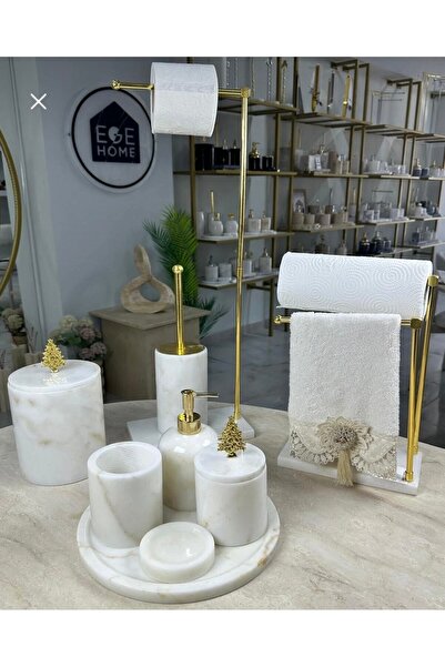 ege gross Mermer Banyo Seti- 9 Parça -Mermer Banyo Takımı