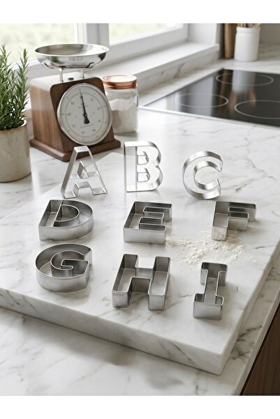 AiroBazar Alphabet Letter Cookie Mold Set 26 Pieces Stainless Steel Letter Co...