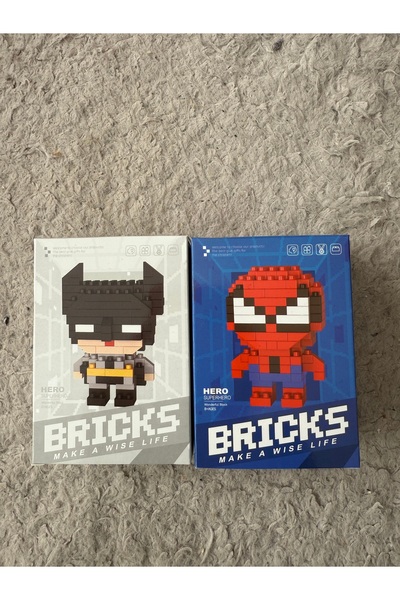 B&B Casee Batman Spider Man İkili Lego Bricks Set