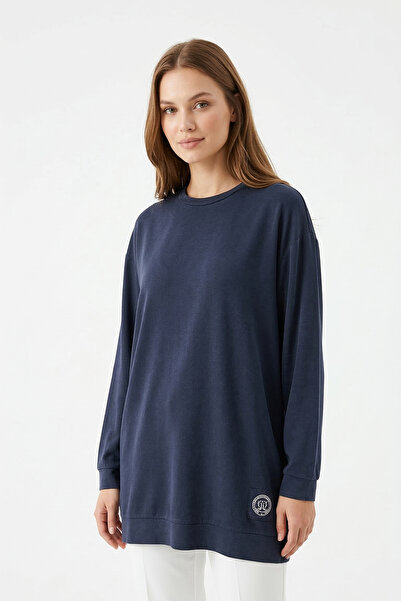 Ceremony Logo Embroidered Lyocell Sweatshirt 163 Navy Blue