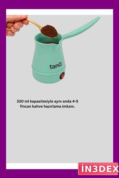 İN3DEX Electric Turkish Coffee Maker 4 Cup Capacity