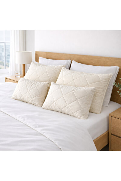 lanawool Quilted Pillowcase 100% Merino Wool 50x70 cm Outer Cotton OekoTex Cl...