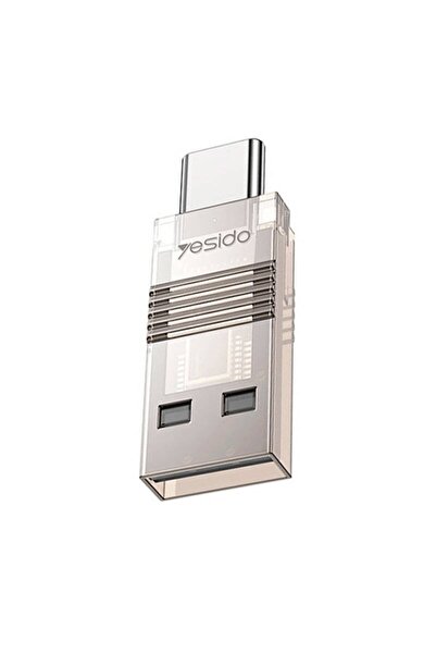Yesido Cititor de carduri, USB la tip C, slot TF, 480 Mbps, policarbonat, gri