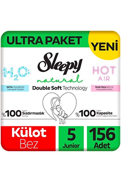 Sleepy Natural Double Soft Ultra Paket Külot Bez 5 Numara Junior 156 Adet