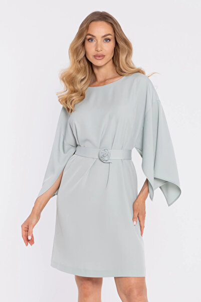 Made of Emotion Dress with wide sleeves and decorative Belt - mint