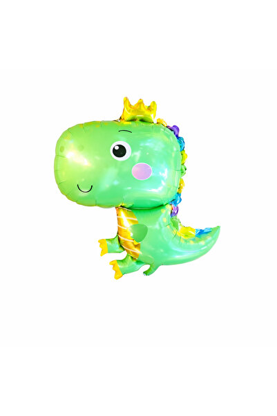 Parti dolabı Cute Crowned Dinosaur Foil Balloon, Children's Birthday Dino Con...