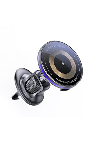Yesido Suport auto cu încărcare wireless, grilă de ventilație, 15W, USB-C, negru