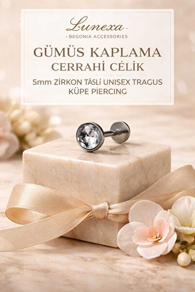 Lunexa 316L Cerrahi Çelik Paslanmaz Kararmaz Alerji Yapmaz Zirkon Taşlı Figür...