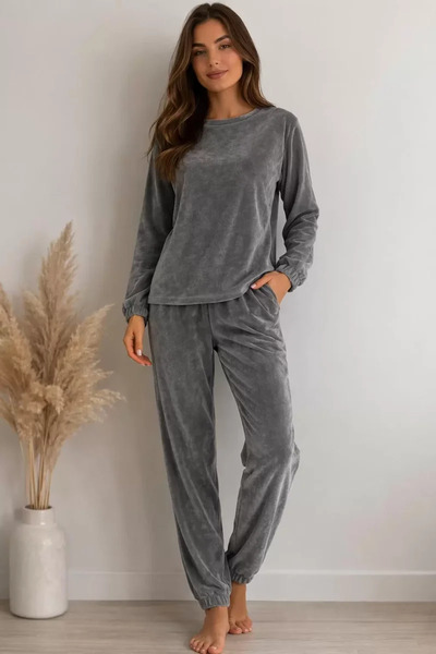 MODELLİFE ΣΕΤ ΠΙΤΖΑΜΑΣ ΒΕΛΟΥΔΙΝΗΣ ΓΚΡΙ