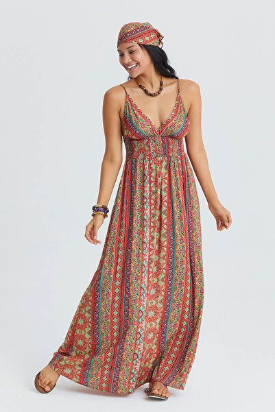 Los banditos Φόρεμα με λαιμόκοψη V Ανοιχτή πλάτη σε έθνικ στυλ