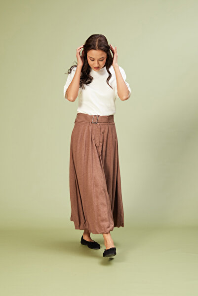 Nisan curea FUSTĂ MIDI DETALIATĂ TIP BĂLON