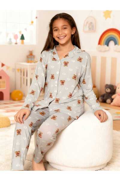 NiCe İç Giyim Costum de pijama pentru fete, din țesătură Milan, cu guler de c...