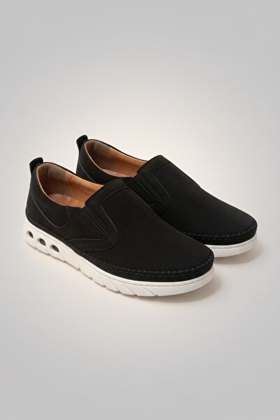 Modayak Enes Nubuck Black Poly Sole Men's Genuine Leather Leather Kkabi