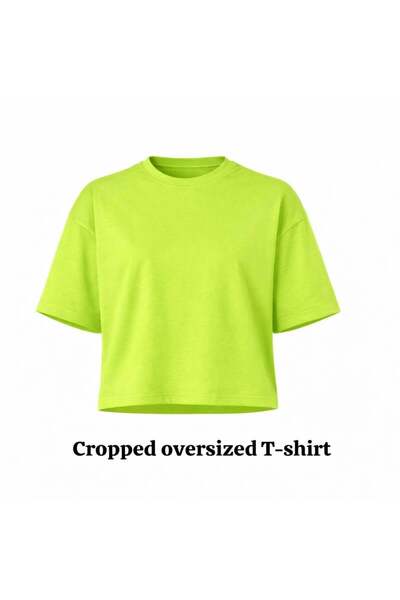 Miss Poem Γυναικείο Πράσινο T-Shirt oversized Κοντό Βαμβάκι