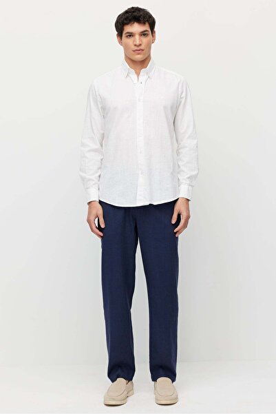 PAULMARK Men's Linen Look with Elastic Waistband Jogger Pants