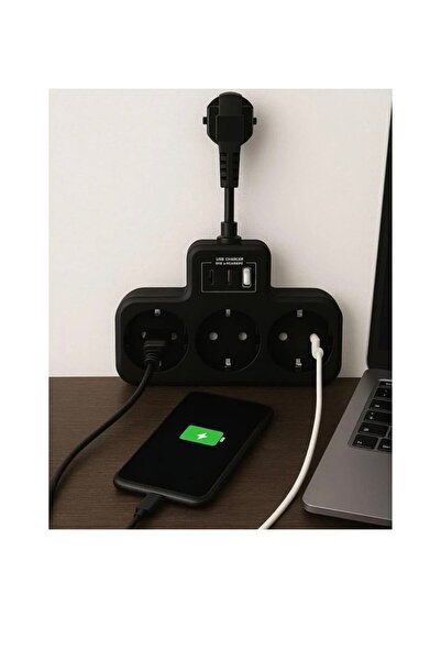 instatech Yüksek Voltaj Korumalı Priz, Duvar Tipi Kısa Kablolu Priz Çoğaltıcı...