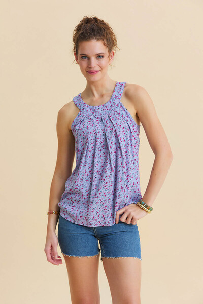 Los banditos Πλισέ αμάνικη μπλούζα Bohemian Style