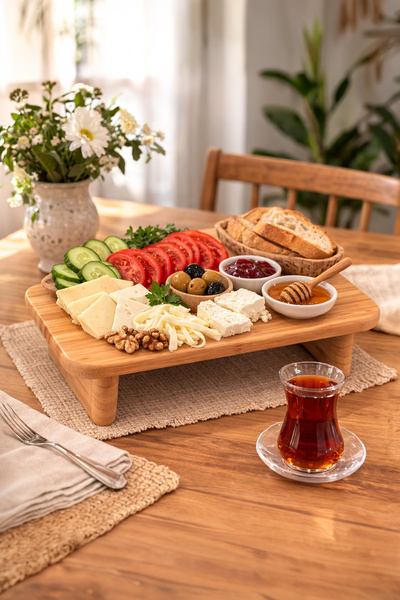 Onetick Ayaklı Bambu Sunumluk | Çok Amaçlı | 32x22cm