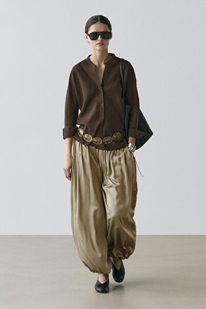 Massimo Dutti %100 keten hakim yaka gömlek