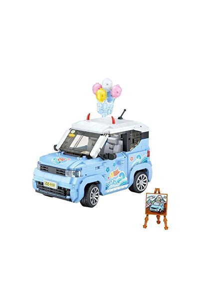 BYCEGU LZ-1131 LOZ عربة بالونات زرقاء 875 قطعة لعبة مكعبات بناء