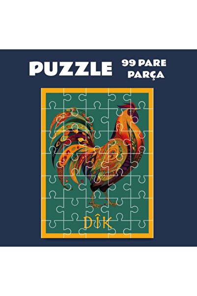 ZERYA Pazil Bi Kurdî Dîk Horoz - Kurdish Puzzle Jigsaw (99 Pieces - A4)