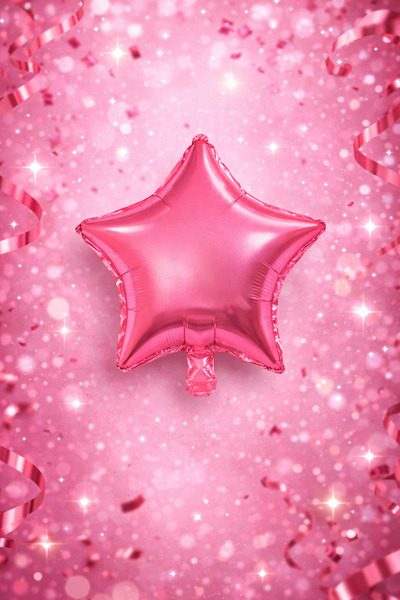 Happyewent 3-Piece Pink Star Foil Balloon – Small Size Party Decoration