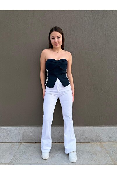 rimas White Flared Jean Pants – High Waist Women's D Denim Pants