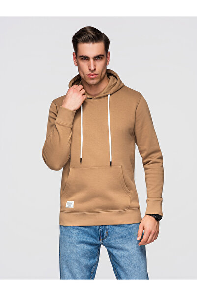 OMBRE Herren Sweatshirt Kapuze Baumwolle OM-SSBN-0270 Coffee