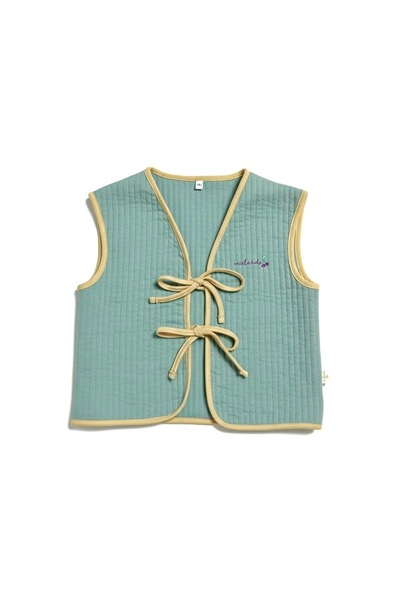 Miela Kids Cherry Quilted Vest Mint