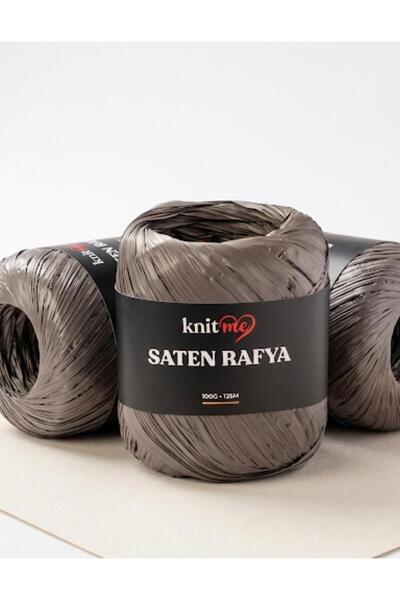 knitme 3 Pack Satin Raffia Rope Brown 100 Gr 125 Mt